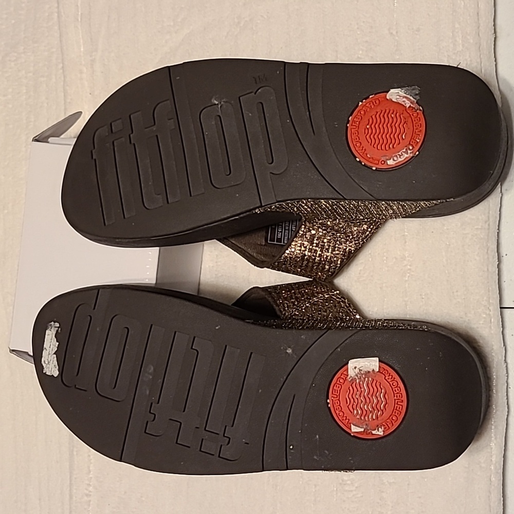 Womens brown, sparkle, Fitflop sandals. - Picture 9 of 9